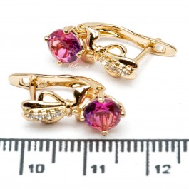 Сережки XUPING Gold "малиновий" 515599
