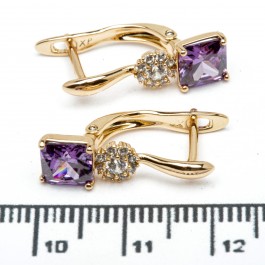 Сережки XUPING Gold "фіолетовий" 515596