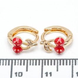 Сережки XUPING Gold "червоний" (Ø 1 х 0.5 см.) 515422