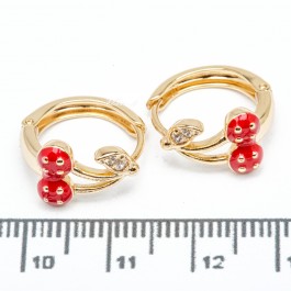 Сережки XUPING Gold "червоний" (Ø 1.5 х 0.7 см.) 515419