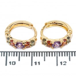 Сережки XUPING Gold (кольоровий темний) "Ø 1.3 х 0.3 см." 515336