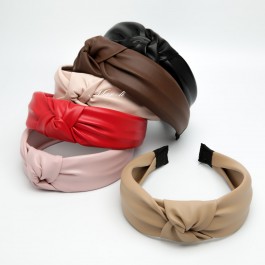 Обручі чалма "еко шкіра" 6 шт. (ш. 4.5 см.) 5-9198