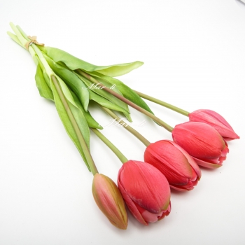 Квіти штучні "тюльпани  силіконові " букет 5 шт. (д. 40 см.) 6-5792