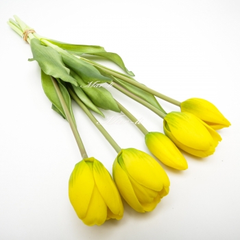 Квіти штучні "тюльпани  силіконові " букет 5 шт. (д. 40 см.) 6-5794
