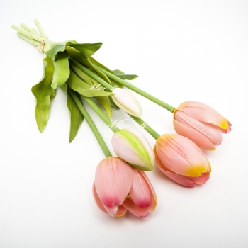 Квіти штучні "тюльпани  силіконові " букет 5 шт. (д. 40 см.) 6-5797