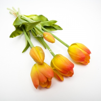 Квіти штучні "тюльпани  силіконові " букет 5 шт. (д. 40 см.) 6-5798