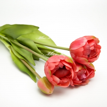 Квіти штучні "тюльпани  силіконові " букет 5 шт. (д. 39 см.) 6-5917
